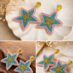 Star shape artificial beads earring